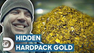 Chunky Gold Nuggets Hidden Inside Hardpack  Gold Rush White Water [upl. by Ahsinyd57]