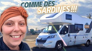 OBLIGÉS de SARRÊTER sur une aire de CAMPINGCAR ULTRABONDÉE en FRANCE [upl. by Rodl]