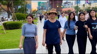 Phnom Penh City Walking Tour  Cambodia Relaxing 4K [upl. by Acir]