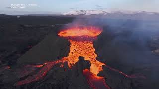 Lava Flow Seen at Iceland Crater [upl. by Guenzi]