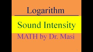 Sound Intensity Logarithm Function [upl. by Lindley616]