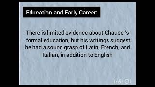 Geoffrey Chaucer early life and career  travel of success with knowledge [upl. by Hendon]