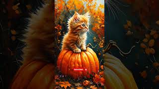 Cat Sitting Inside an Oversized Pumpkin  viralshort viralvideo [upl. by Nnalyrehc827]