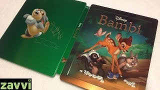 Bambi SteelBook Zavvi Exclusive Bluray Unboxing  1942  Disney  4000 Copies [upl. by Anjali]