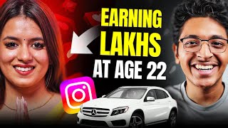 22 Year Old EARNING in Lakhs with Instagram 📱 Riya Upreti  Ishan Sharma [upl. by Airdnal]