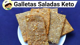 GALLETAS SALADAS CETOGENICAS O KETO DE LINO Y SÉSAMOsin gluten [upl. by Farrah431]