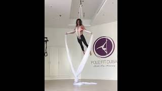 Beautiful Aerial Silk drop with Sarah Jones  sarahpolefitdubai [upl. by Leonie350]