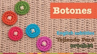 Botones tejidos a crochet  English subtitles crochet buttons [upl. by Jeraldine]