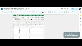 How to calculate Root Mean Squared Error RMSE in Excel [upl. by Armilla]