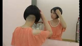 haircut 52 Long to nape shave BOB バッサリイメチェン剃り上げボブ [upl. by Alag]