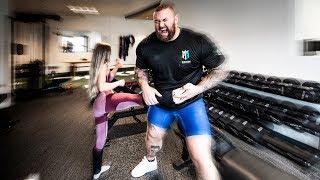 HAFTHOR BJORNSSON  KELSEY KICKS ME IN THE GUT [upl. by Adaha]