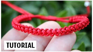 PULSERA de hilo rojo en minutos con nudo MACRAME REVOLUCIONARIO [upl. by Jardena]