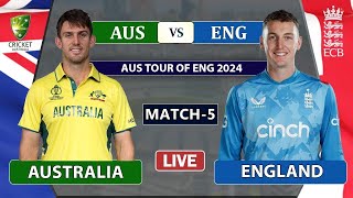 AUSTRALIA vs ENGLAND 5th ODI MATCH LIVE SCORES  AUS vs ENG MATCH LIVE COMMENTARY  weather update [upl. by Agueda]