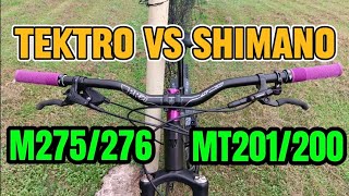 Entry Level Hydraulic Brakes Comparison Shimano MT200 M201 vs Tektro M275 M276 [upl. by Veedis]