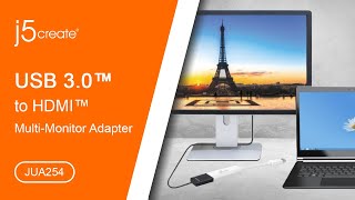 j5create® USB™ to HDMI™ MultiMonitor Adapter JUA254 [upl. by Acinnad]