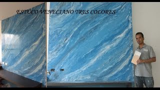 Como aplicar estuco veneciano a tres colores marmolizado venetian plaster Alex3R en instagram [upl. by Ailemaj]