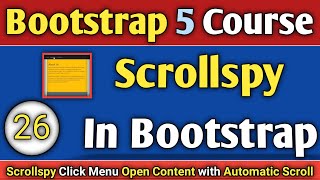 Lecture  28 Bootstrap 5  Scrollspy in Bootstrap5  How to create scrollspy In bootstrapTechnonir [upl. by Davine]