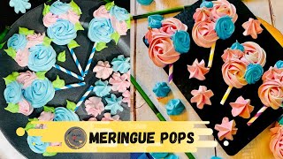 Meringue Pops  Meringue Lollipop  Meringue Cookies  Kisses  How To Make Meringue Lollipops [upl. by Punke]