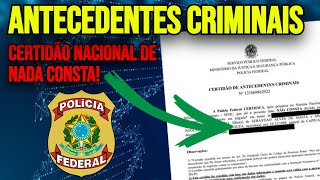 ATESTADO CERTIDÃO NEGATIVA DE ANTECEDENTES POLÍCIA FEDERAL  2024 [upl. by Cly695]