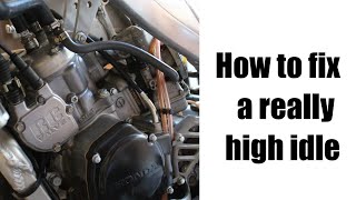 How To Diagnose And Fix A High Idle On Dirtbike [upl. by Nywloc]