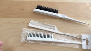 3 Pieces Hair Styling Set  Fluffy Brush Rat Tail Comb and Triple Teasing Comb  REVIEW [upl. by Artep637]