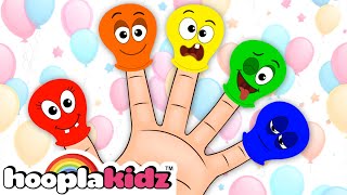 HooplaKidz Balloon Finger Family Song  Fun Kids Songs [upl. by Aivatnwahs]