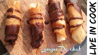 Langue De chat  Easy choco flute without oven ഒരു വത്യസ്തമായ ചോക്ലേറ്റ് ഐറ്റം ഉണ്ടാക്കിനോക്കു [upl. by Lertsek886]