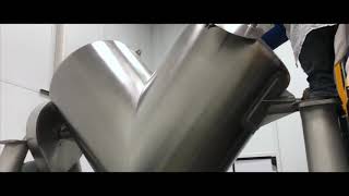 Filling a VBlender  Powder Supplement Manufacturing  Powder Blending  Ion Labs [upl. by Ecitnirp805]