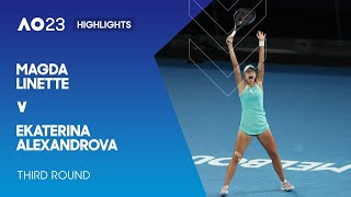 Magda Linette v Ekaterina Alexandrova Highlights  Australian Open 2023 Third Round [upl. by Narat196]