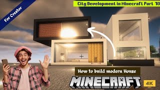 How to build a modern house  Modern House Tutorial  How to make a modern house in Minecraft 2024 [upl. by Eixel]