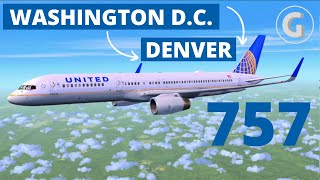 FSX  United Boeing 757200 from Washington DCA to Denver  Qualitywings 757 [upl. by Ycrem]