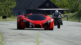 Kawasaki Ninja H2R Supercharged vs Ferrari F80 Concept at Old SPA [upl. by Trisa]