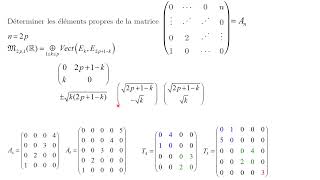 Elements propres dune matrice antidiagonale  penser à une décomposition en sousespaces stables [upl. by Yggam10]
