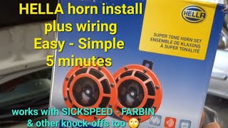 Hella horn install no relays EASY [upl. by Philbert]