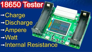 18650 Lithium Battery Capacity Internal Resistance Tester Module 177inch Display Discharge Meter [upl. by Fellner]