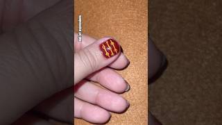 🟡🔴💅Easy tape nail art tutorial nailart naildesigns nailtutorial tapenailart ytshorts [upl. by Jegar542]