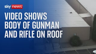 Footage appears to show rifle and body on roof after Trump shot [upl. by Poll]