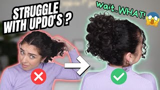 Quick and Easy Curly Hair Updos 3 BeginnerFriendly Messy Buns for All Events [upl. by Nahgen]