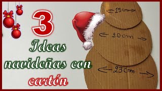 3 PRECIOSAS IDEAS NAVIDEÑAS CON CARTÓN  Manualidades para Navidad  Christmas crafts with cardboard [upl. by Eirak]