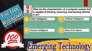 Emerging Technology Final Exam With Answer  From Different University [upl. by Leasi]