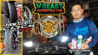 BEAST TIRE for honda click 125i v2  kaera and kesha moto tire shop [upl. by Neona]