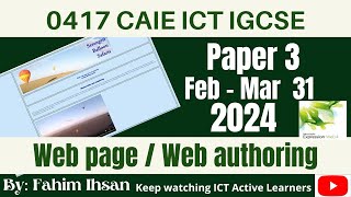 IGCSE ICT 0417  P31  2024  Feb  Mar  Web page [upl. by Aerdnu]