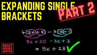 Expanding Single Brackets and simplifying  Part 2 [upl. by Jessey]