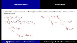 Transformateur Monophasé 11 Chute de tension  1 [upl. by Aned]