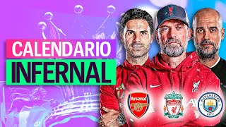 🏆📆 ÚLTIMOS 10 PARTIDOS así es el CALENDARIO de Liverpool Man City y Arsenal para GANAR la PREMIER [upl. by Blanche213]