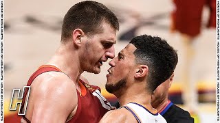 Nikola Jokic EJECTED after Scuffle with Devin Booker amp Hard Foul on Cameron Payne 👀 😳 [upl. by Nooj374]