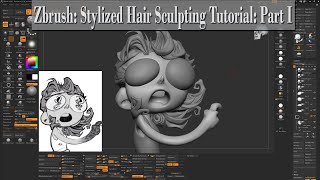 Zbrush Stylized Hair Sculpting Tutorial Part I [upl. by Aihcats]