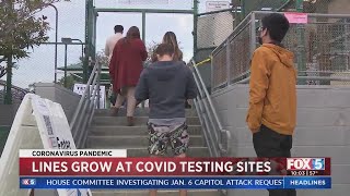 Lines Grow At COVID19 Testing Sites [upl. by Innep]