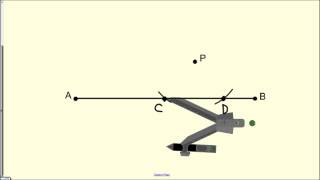 constructing a perpendicular line through a point off the line [upl. by Naujet]