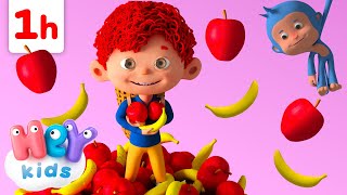 Des pommes et des bananes   Comptines pour bébé  HeyKids Français  Animaj Kids [upl. by Niltiak]